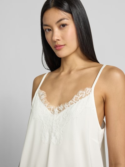 FREE/QUENT Top mit Spitzenbesatz Modell 'BICCO' Weiss 3