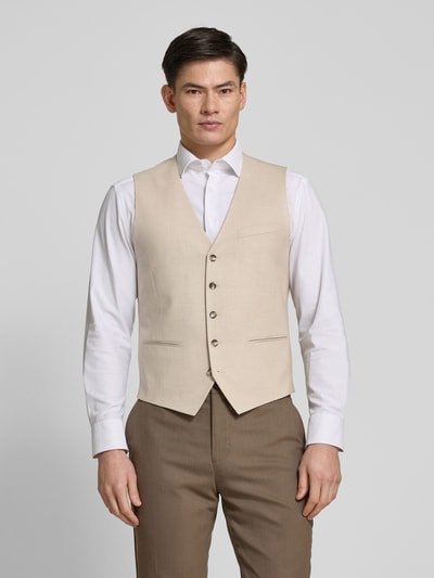 s.Oliver BLACK LABEL Slim Fit Anzugweste mit feiner Webstruktur Modell 'S.O PURE' Beige 4