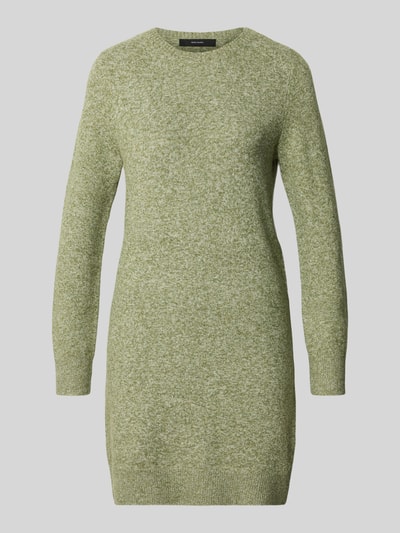 VERO MODA Strickkleid mit gerippten Abschlüssen Gruen Melange 1