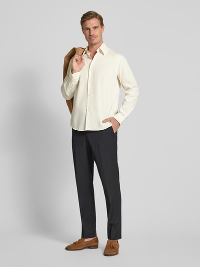 SELECTED HOMME Relaxed fit vrijetijdsoverhemd van katoenmix, model 'RLXKEVIN' Ecru - 1