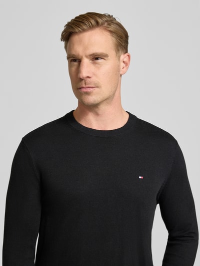 Tommy Hilfiger Regular Fit Strickpullover aus Baumwoll-Kaschmir-Mix Black 3