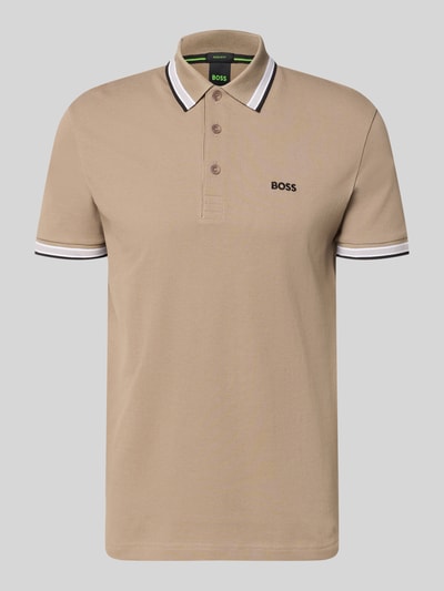 BOSS Green Koszulka polo o kroju regular fit z czystej bawełny model „PADDY” Khaki 2
