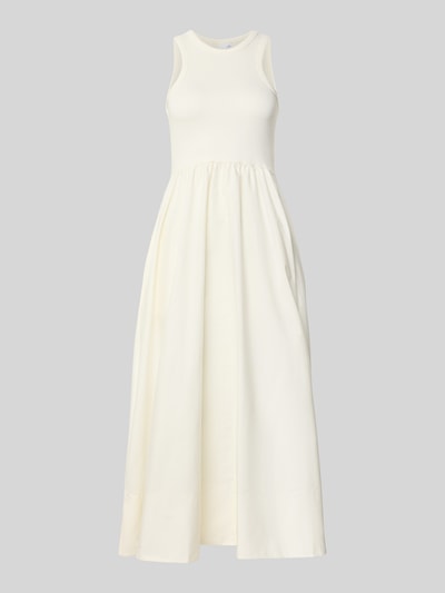 Productfoto, offwhite Midikleid met ronde hals van YAS, katoen-elastaan-mix, A-lijn, model 'MIRI', lengte 125 cm, borstwijdte 37 cm