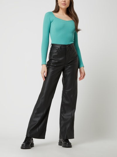 Only Cropped Longsleeve mit Stretch-Anteil Modell 'Gwen' Gruen 1