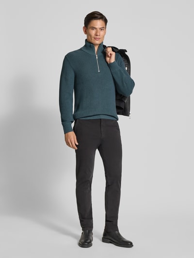 MCNEAL Strickpullover mit Troyer-Kragen Anthrazit 1