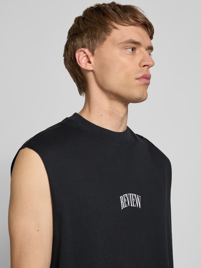 REVIEW Tanktop mit Label-Print Black 3