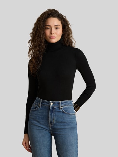 Lauren Ralph Lauren Slim fit coltrui van mix van katoen en modal Zwart - 4
