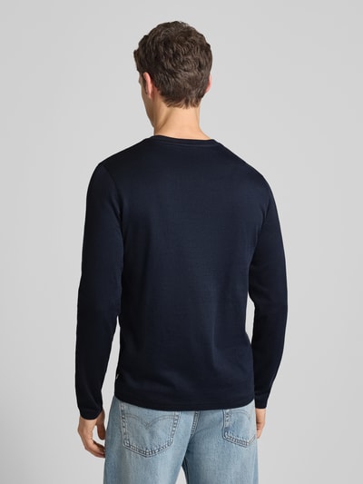 CINQUE Shirt met lange mouwen met geribde boorden Model 'BADI' Marineblauw - 5