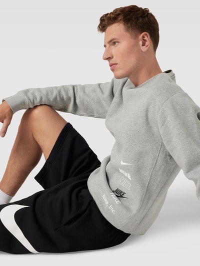 Nike Sweatshirt met labelprint, model 'CLUB' Lichtgrijs gemêleerd - 3