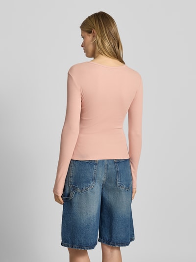 Review Shirt met lange mouwen in riblook met ronde hals Oudroze - 5