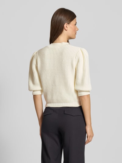 Bash Strickjacke mit durchgängiger Knopfleiste Modell 'Garance' Ecru 5