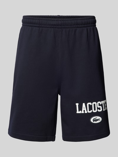 Lacoste Sweatshorts met labelprint Donkerblauw - 2