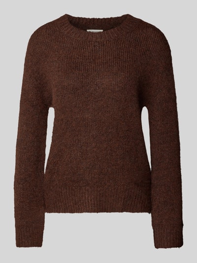 Tom Tailor Sweter z dzianiny o kroju regular fit z dodatkiem wełny  Orzechowy 2