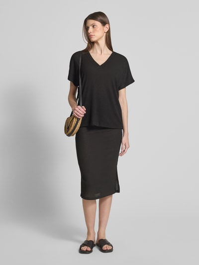 Soyaconcept Midirock mit Seitenschlitzen Modell 'Delia' Black 1