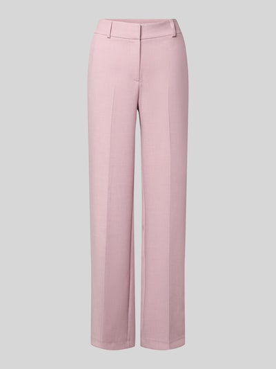Produktfoto, Regular Fit Weite Hose mit Viskose-Anteil Modell 'RITA' von Selected Femme in zartem Rosaton, melierte Optik, Webware, sichtbare Gürtelschlaufen und Bundfalten, seitliche Eingrifftaschen, angedeutete Gesäßtaschen, Schiebehaken- und Reißverschluss.