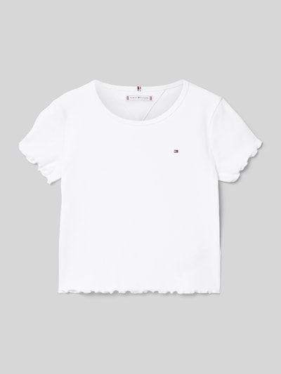 Tommy Hilfiger Teens T-Shirt mit Muschelsaum Modell 'ESSENTIAL' Weiss 1