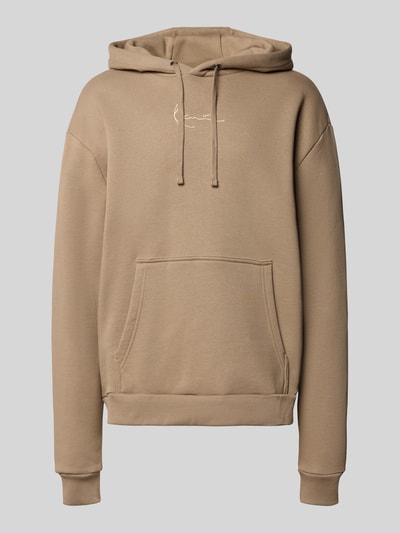 KARL KANI Hoodie mit Label-Stitching Taupe 2