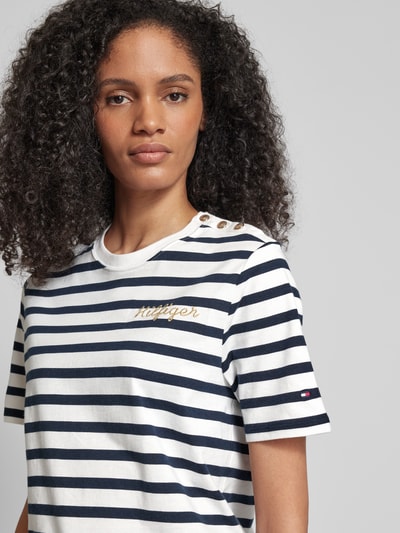 Tommy Hilfiger T-shirt met knoopsluiting Offwhite - 3