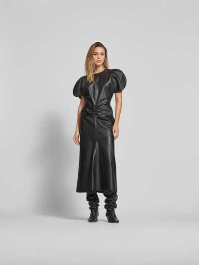 Victoria Beckham Maxikleid aus echtem Leder Black 4