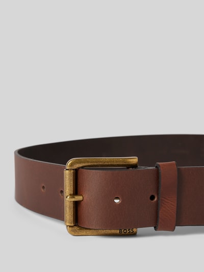 BOSS Leren riem met doornsluiting, model 'Joris' Middenbruin - 2