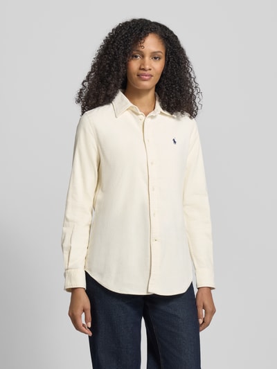 Polo Ralph Lauren Slim Fit Hemdbluse aus Cord mit Label-Stitching Beige 4