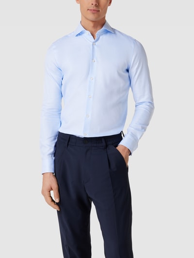 Joop! Slim Fit Business-Hemd mit Strukturmuster Modell 'Hai' Bleu 4