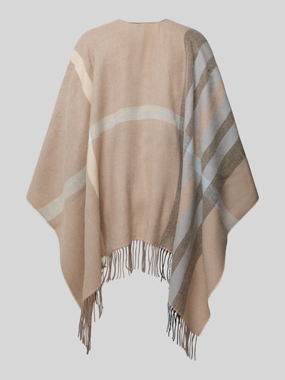 Fraas Poncho mit Fransen Hazel Melange 3