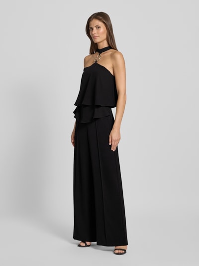 Rinascimento Cocktail-Jumpsuit in Layering-Optik Black 1