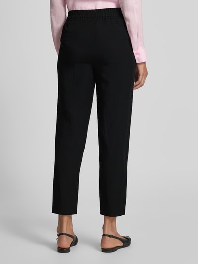 Marc Cain Spodnie materiałowe o kroju tapered fit z tunelem Czarny 5