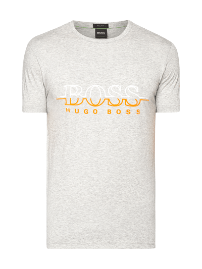 BOSS Green T-Shirt mit großem Logo-Print Mittelgrau Melange 2