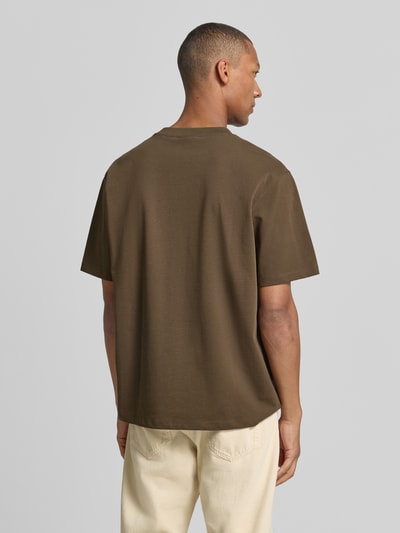 Lindbergh Oversized T-Shirt aus reiner Baumwolle Schoko 5