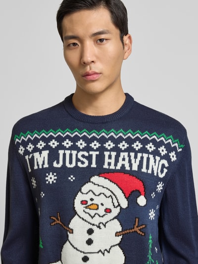 Montego Strickpullover im Allover-Look Marine 3