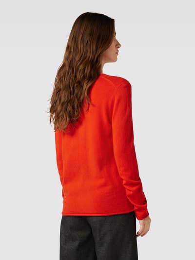 Fynch-Hatton Gebreide pullover van kasjmier met labeldetail Donkeroranje - 5