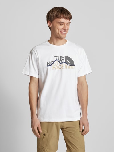 The North Face T-shirt met labelprint, model 'MOUNTAIN LINE' Wit - 4