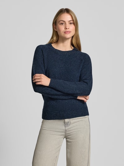 Vero Moda Regular Fit Pullover mit Rippbündchen Modell 'DOFFY' Marine Melange 4