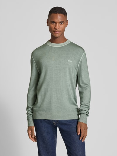 BOSS Orange Regular Fit Strickpullover aus reiner Schurwolle Modell 'ASTEFO' Mint 4