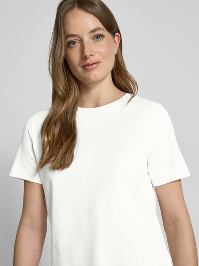 Oui T-Shirt mit Motiv-Stitching Offwhite 3