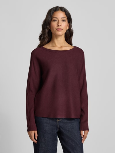 comma Gebreide pullover met ronde hals Bordeaux - 4