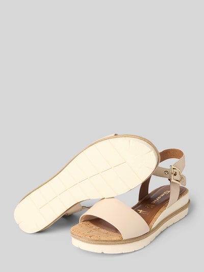Tamaris Sandalette aus Leder mit Keilabsatz Sand 4