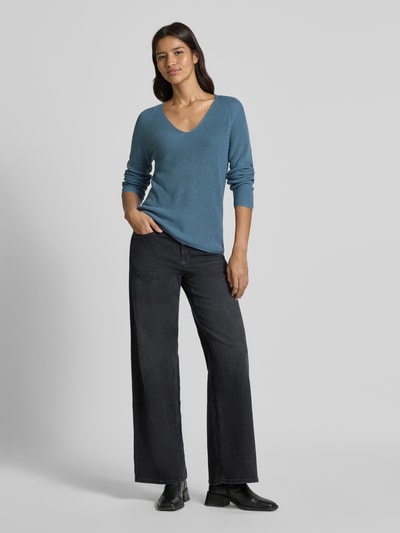 Zero Strickpullover mit V-Ausschnitt Hellblau 1