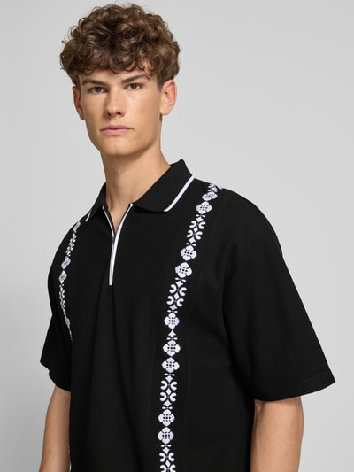 Review X MATW Poloshirt met korte ritssluiting Zwart - 3