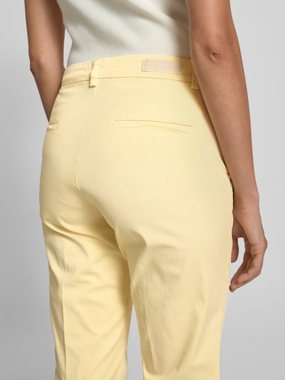 Cambio Spodnie o skróconym kroju slim fit model ‘STELLA’ Jasnożółty 3