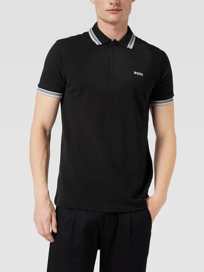 BOSS Green Koszulka polo o kroju regular fit z wyhaftowanym logo model ‘Paddy’ Czarny 4