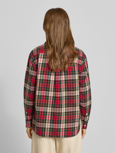 Polo Ralph Lauren Relaxed fit overhemdblouse met labelstitching Rood gemêleerd - 5