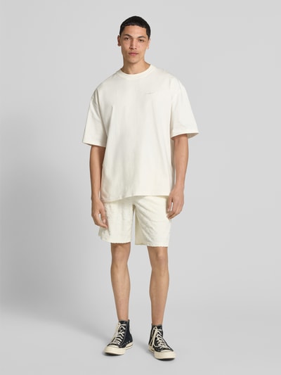 Jack & Jones Sweatshorts met elastische band, model 'JAIDEN' Offwhite - 1