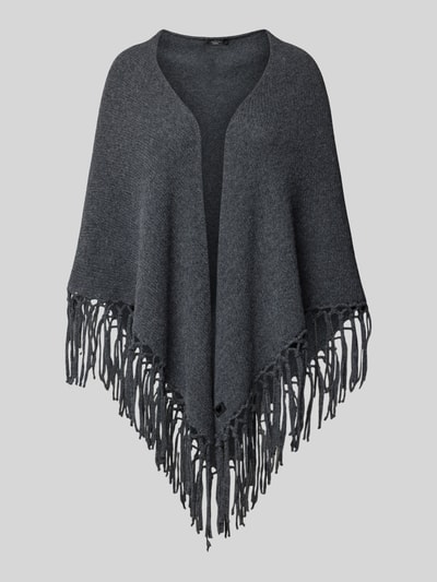 Weekend Max Mara Poncho van scheerwol met franjes, model 'TORNADO' Donkergrijs - 2