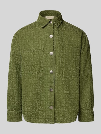 ANOTHER COTTON LAB Hemdjacke mit Strukturmuster Modell 'Distressed' Hellgruen 2