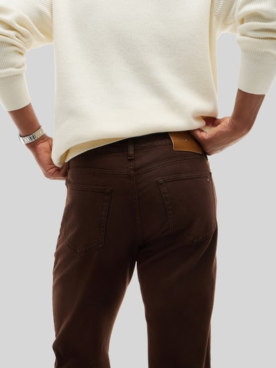 Tommy Hilfiger straight fit jeans van katoenmix model 'DENTON' Chocoladebruin - 6
