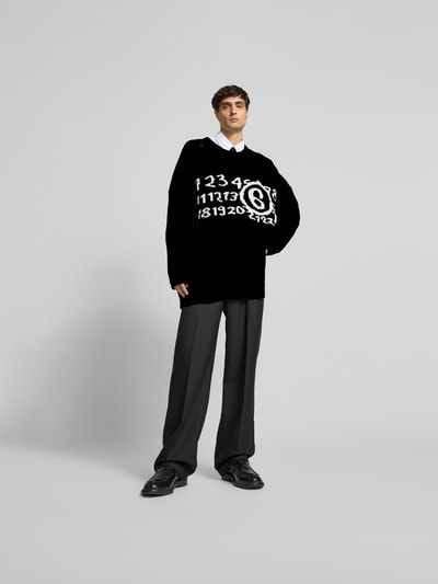 MM6 Maison Margiela Oversized Pullover mit Motiv-Print Black 1