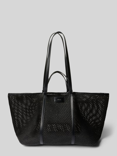 Produktfoto, Shopper mit Tragehenkeln Modell 'PALMAH' von BOSS, Optik: Unifarben, Label-Applikation, rechteckige Form, strukturierte Netz-Textur.